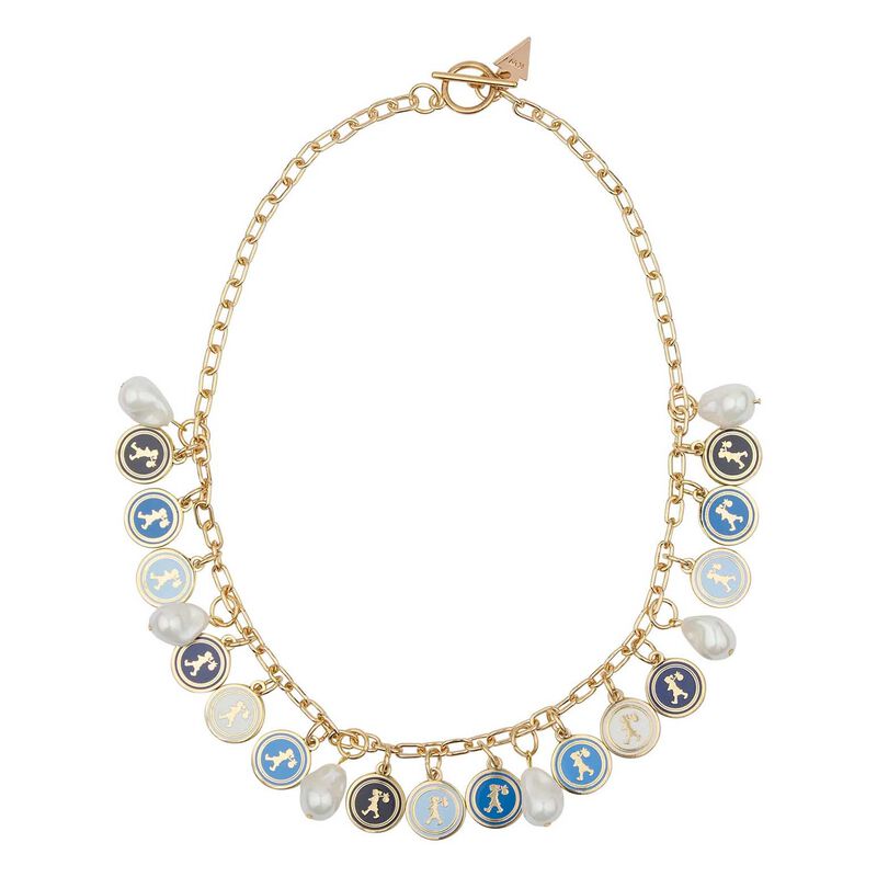 Karen Walker Runaway Coins Necklace Gold Blue Multi image number 0